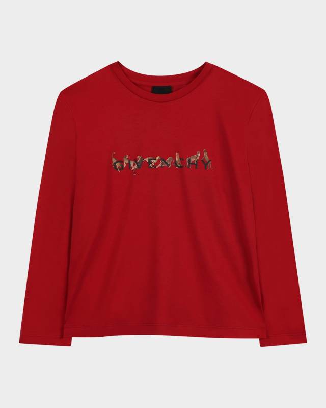 Girl's Long-Sleeve Cheetah Logo T-Shirt, Size 8-14